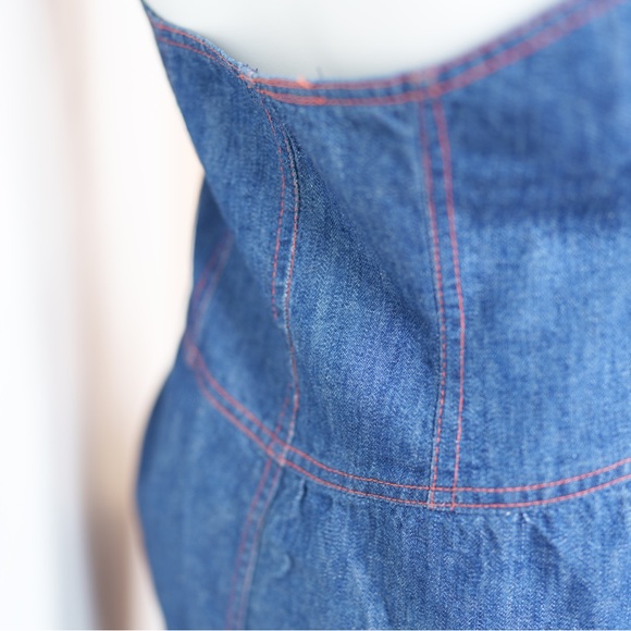 FALMERS Halter Midi Dress, Indigo Blue Vintage, size Medium 6 - Picture 8 of 11